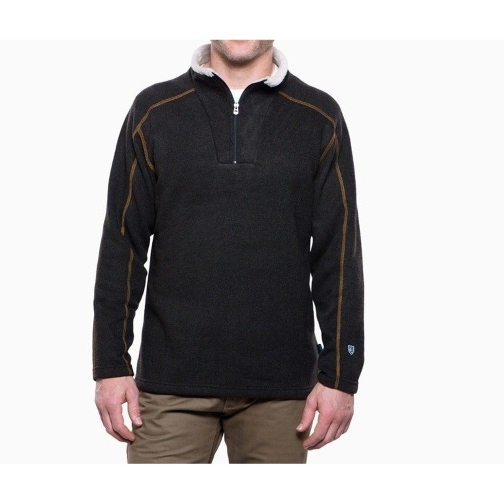 Kuhl Alfpaca Fleece Sweater Mens‎ XL Black 1/4 Zip Shearling Lined Performance